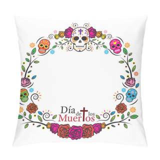 Personality  Day Of The Dead Skulls Frame Pillow Covers