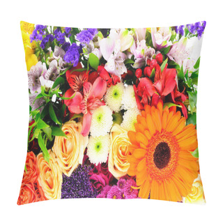 Personality  Colorful Flowers Bouquet Pillow Covers