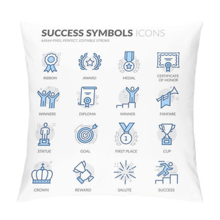 Personality  Line Success Icons Pillow Covers