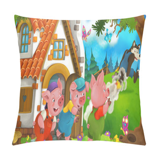 Personality Cartoon Scene - Pigs Pillow Covers