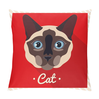 Personality  Vector Portrait Of A  Siamese Cat. Symmetrical Portraits Of Animals. Vector Illustration, Greeting Card, Poster. Icon. Animal Face. Font Inscription. Image Of A Cat's Face. Pillow Covers