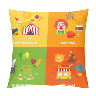 Personality  Circus Retro Icons Composition Pillow Covers