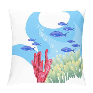 Personality  Tropical Underwater Illustration Isolated On White Background Pillow Covers
