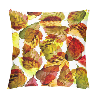 Personality  Seamless Watercolor Brown Leaves Pattern With White Background Pillow Covers