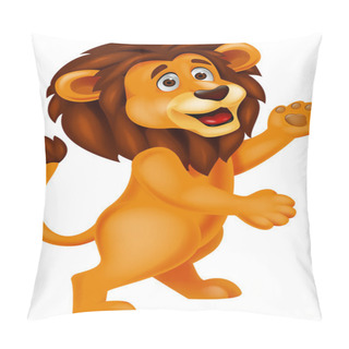 Personality  Funny Lion Cartoon Waving Pillow Covers