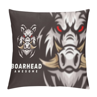 Personality  Boar Head Character Mascot Logo Pillow Covers