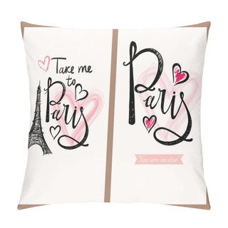 Personality  Postcards With Eiffel Tower And Paris Pillow Covers