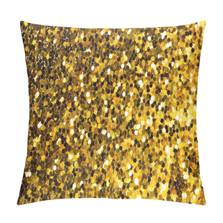 Personality  Gold Abstract Background With Bokeh, Defocused Christmas Lights. Pillow Covers
