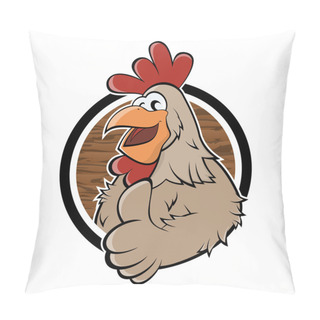 Personality  Funny Cartoon Chicken In A Badge Pillow Covers