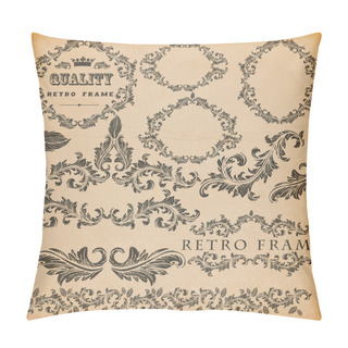 Personality  Vector Set Of Vintage Frames Pillow Covers