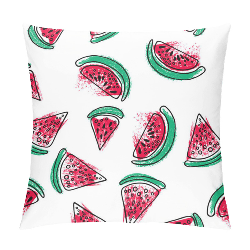 Personality  Hand drawn watermelon slices seamless pattern pillow covers
