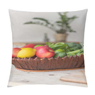 Personality  Fruits And Vegetables In Basket Pillow Covers