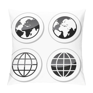 Personality  Globe Earth Icons As Labels Pillow Covers