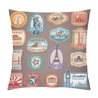 Personality  Vector Monument Labels Set Pillow Covers
