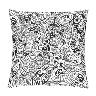 Personality  Cartoon Doodles Under Water Life Seamless Pattern Pillow Covers