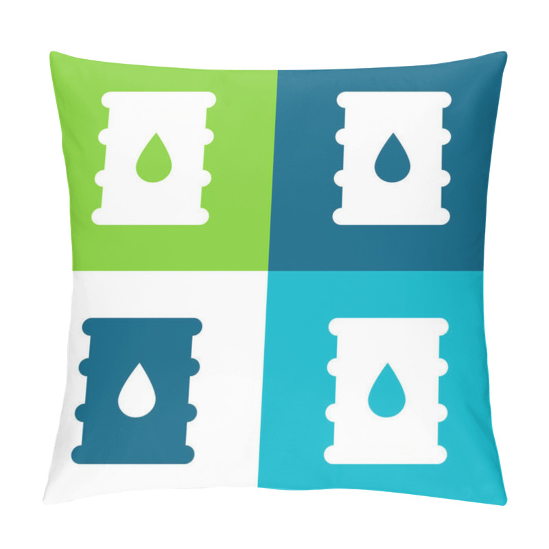 Personality  Barrel Flat Four Color Minimal Icon Set Pillow Covers