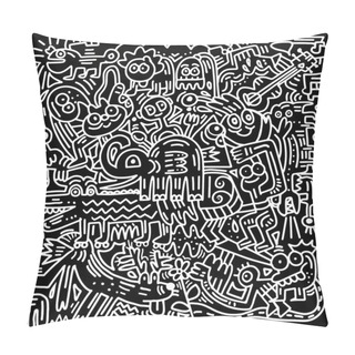 Personality  Hand Drawn Vector Illustration Of Doodle Funny Animal, Illustrat Pillow Covers