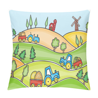 Personality  Illustration Of Harvest Time Pillow Covers