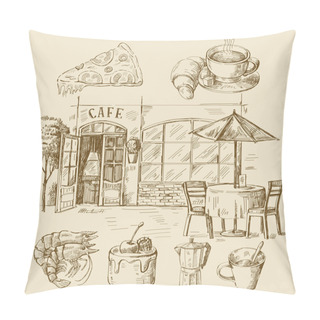 Personality  Hand Drawn Cafe Pillow Covers