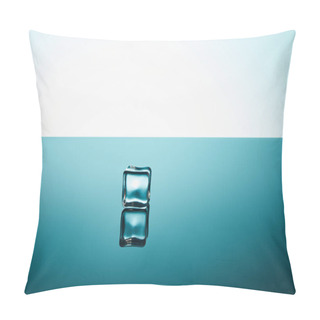 Personality  Clear Ice Cube With Reflection On Emerald And White Background Pillow Covers