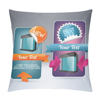 Personality  Banner Set For Sale With Stickers And Labels. Vector Illustration. Pillow Covers