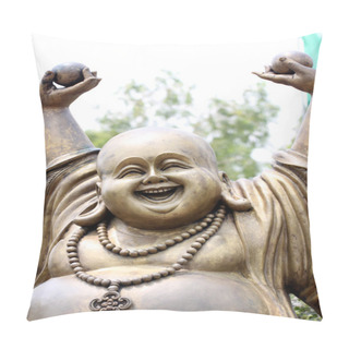 Personality  Statues Of Chinese Deity In Smiling. Pillow Covers