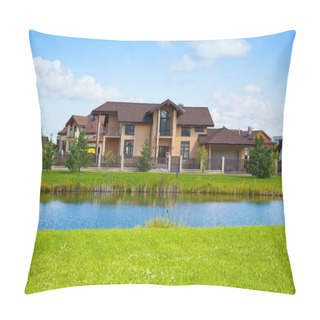 Personality  MOSCOW, RUSSIA - AUGUST 6, 2015: Country House In The Cottage Pillow Covers