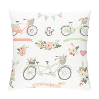 Personality  Vintage Hand Drawn Floral Bike Pillow Covers