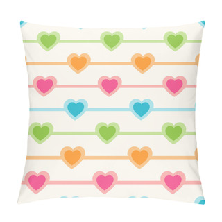Personality  Vector Seamless Retro Pattern With Hearts Pillow Covers