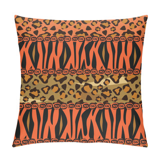 Personality  African Style Seamless With Cheetah And Tiger Skin Pattern Pillow Covers