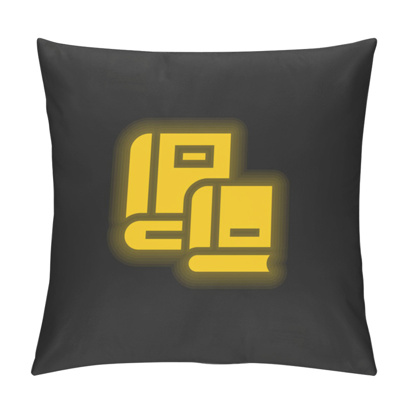 Personality  Book yellow glowing neon icon pillow covers
