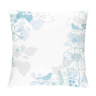 Personality  Birds And Leaves Elegant Foliage Silhouettes Vector Design Pillow Covers