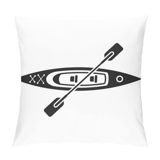 Personality  Wood Top View Kayak Icon, Simple Style Pillow Covers