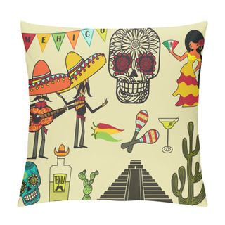 Personality  Mexico Clip Art And Symbols Pillow Covers