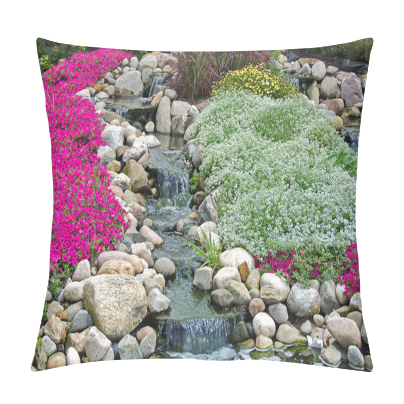 Personality  Waterfalls in rock garden pillow covers