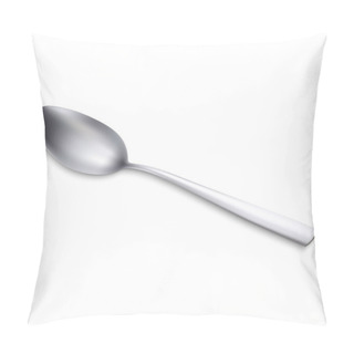 Personality  Vector Illustration Of Realistic Metal Spoon. Pillow Covers