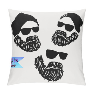 Personality  Brutal Adult Man With A Mustache Pillow Covers