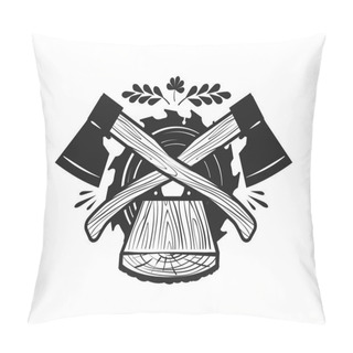 Personality  Sawmill, Felling Logo. Woodwork, Joinery, Carpentry Icon Or Label. Vector Illustration Pillow Covers