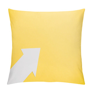 Personality  Top View Of Directional Arrow Isolated On Yellow With Copy Space  Pillow Covers