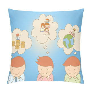Personality  Business Men Dreaming About Life Goal Pillow Covers