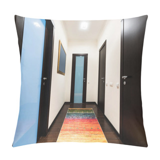 Personality  View Of Corridor With Wooden Doors In Apartment Pillow Covers