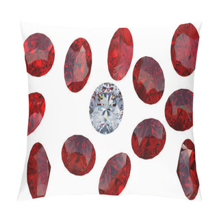 Personality  Large Diamond Among Red Rubies Pillow Covers