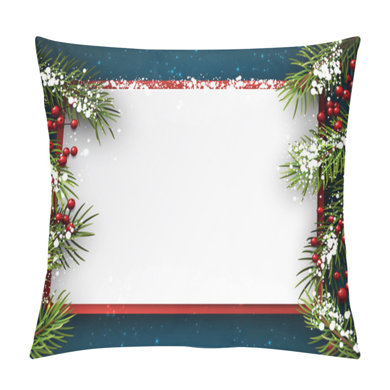 Personality  Christmas Background With Fir Branches. Pillow Covers