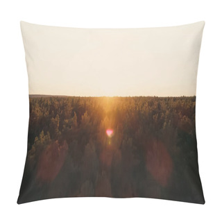 Personality  Aerial View Of Forest And Sunset Sky  Pillow Covers