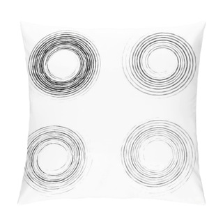 Personality  Set Of Rounded Whirled Circles Isolated On The White Background Pillow Covers