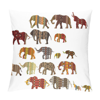 Personality  Set Of Patterned Elephants In Ethnic Style Pillow Covers