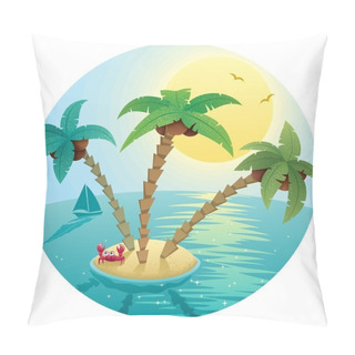 Personality  Small Island Landscape Pillow Covers
