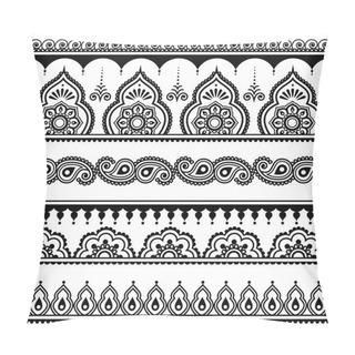 Personality  Mehndi, Indian Henna Tattoo Seamless Pattern, Design Elements Pillow Covers