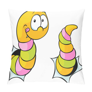 Personality  Worm Bite Through - Cute Cartoon Pillow Covers