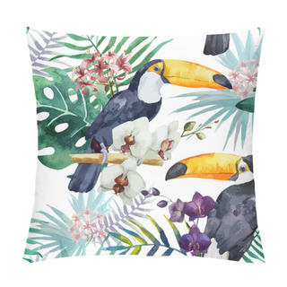 Personality  Tropical Pattern With Birds Pillow Covers